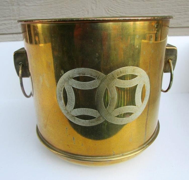 Mid Century Asian Hong Kong Brass Pot/planter Etsy