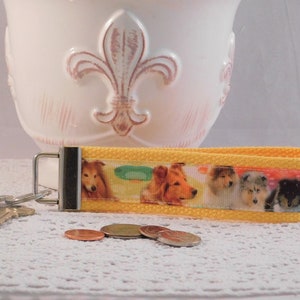 Keychain Wristlet Made With Collie Dog Inspired Ribbon