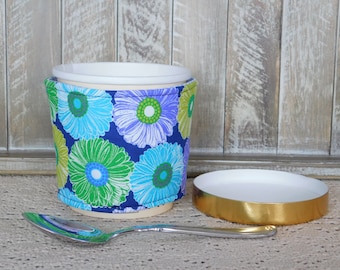 Pint Ice Cream Cozy Made With Bright Floral Print Fabric