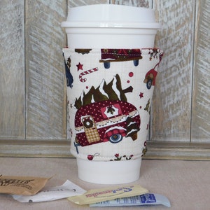 Christmas Camper Themed Coffee Cozy Sleeve