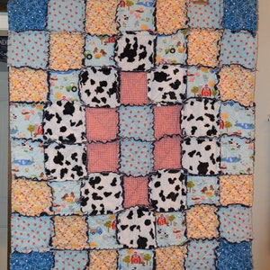 Child Size Farm Themed Rag Quilt