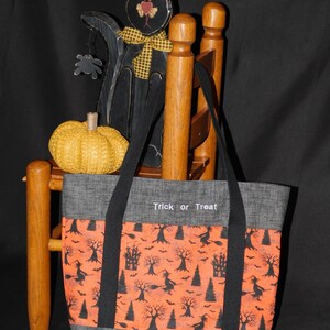 Halloween Trick-or-Treat Bag Made With Spooky Silhouettes Fabric