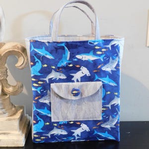 Sac fourre-tout pour enfant en tissu requin