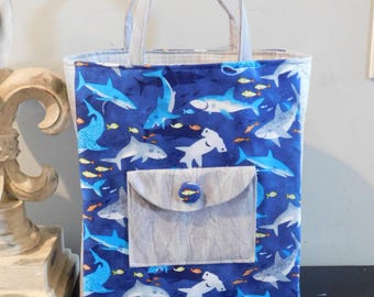 Child&#39;s Tote Bag Made With Shark Fabric