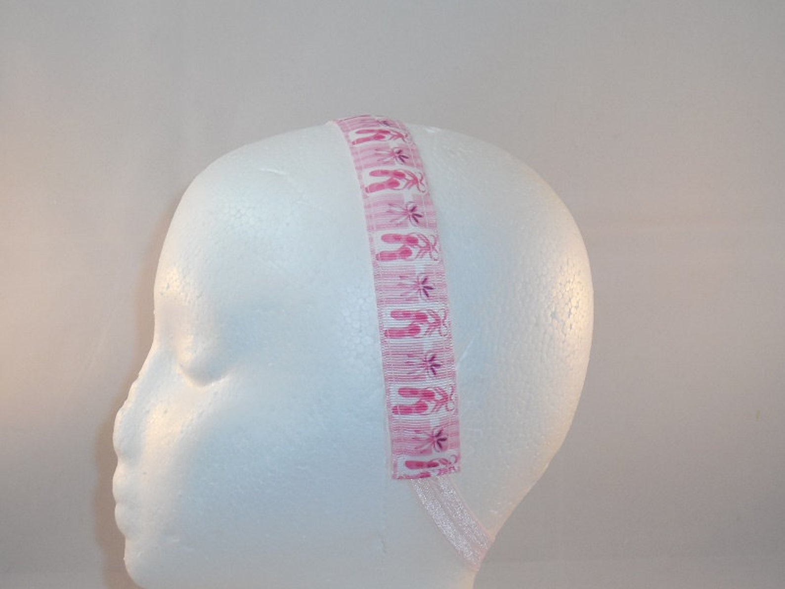 non-slip headband made with pink ballet shoe inspired ribbon