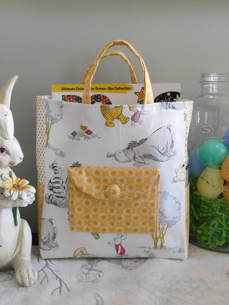 Children/'s Tote Bag Made With Winnie The Pooh Inspired Fabric