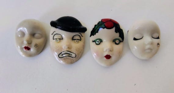 Vintage 1980s porcelain brooches Porcelain Period
