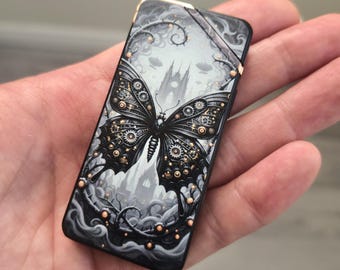 Steampunk Plasma Arc Lighter | USB Rechargeable Electric Lighter | UV Printed Scratch Resistant | Gothic Dark Aesthetic EDC Gift