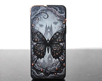 Steampunk Electric Lighter USB Rechargeable Dual Arc Plasma Lighter LED Battery Display – Windproof - Steampunk Gothic Butterfly Design