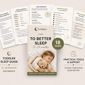 Toddler Sleep Schedule, Wake Windows & Gentle Sleep Training PDF 12-24 months Swedish