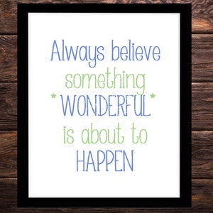 Always believe something WONDERFUL is about to HAPPEN - Digital Download