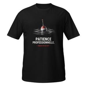 Professionell tålamodsfiske-T-shirt - Illustrerad flöte - Humoristisk fiskegåva - Herrfiske-T-shirt för pappa