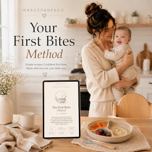 Baby Led Weaning Guide and Meal Planner | Starting Solids 6-12 Months | 40 Baby Food Recipes | Printable Food Log and Allergen Tracker PDF
