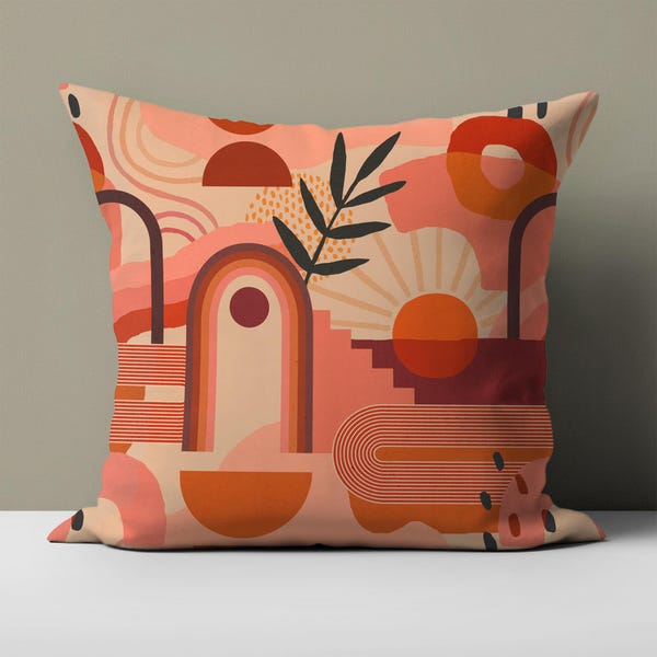Desert Arch Throw Pillow | Modern Desert Decor | Southwest Accent Pillow | Boho Home Decor | Abstract Landscape Cushion