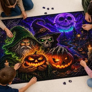 Puzzle del villaggio infestato di Spooky Wizards, 110 50 1014 pezzi