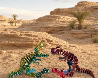 Articulated Dinosaur Skeleton Family – Set of Four 3D Printed Flexi Toys