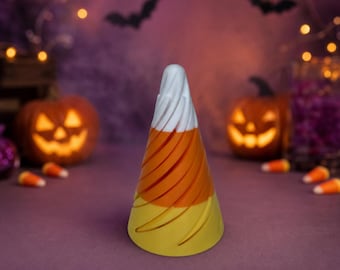 Candy Corn Pass Through Cone, 3D Printed Halloween Fidget Toy, Impossible Spiral Cone