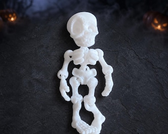 Mini Articulated Skeleton Toy, 3-Inch 3D Printed Halloween Figure