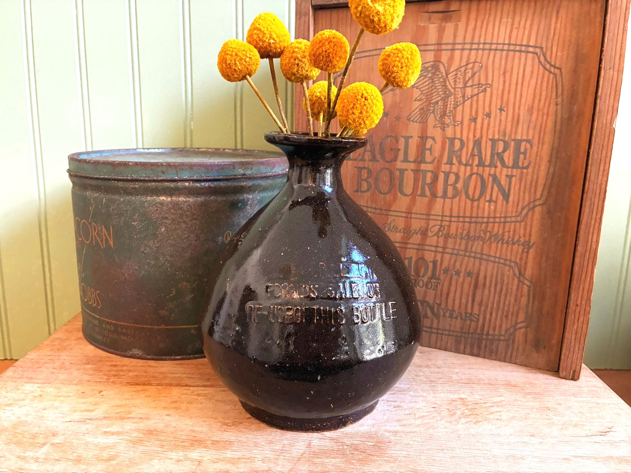 アンティークリキュールポット　陶器の酒瓶 Antique Ceramic Liquor Bottle - Etsy