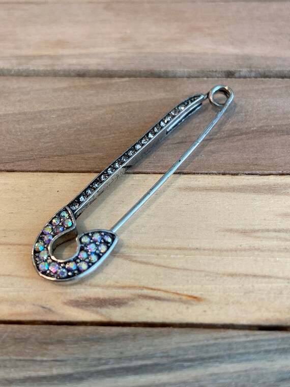 Brooch Brooch Pin Brooch Safety Pin Rhinestone Encrusted Etsy