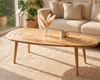 Solid Beech Wood Nesting Table Set, Space Saving Apartment Furniture, Handcrafted Home Decor