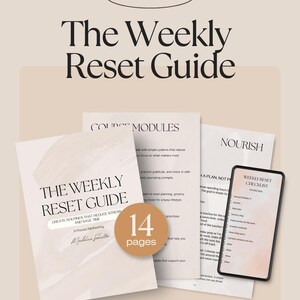 Weekly Reset Guide | Habit Building, Planning, Routines (Digital Workbook + Canva)