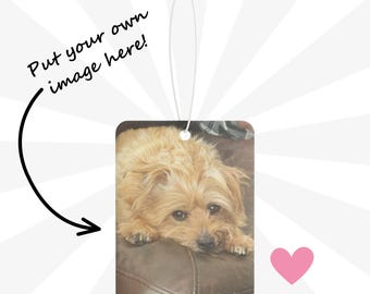 Ambientador para coche con foto personalizada / Ambientador con imagen personalizada / Ambientador para coche personalizado / Regalo para amantes de las mascotas / Regalo para parejas / Accesorios para coche