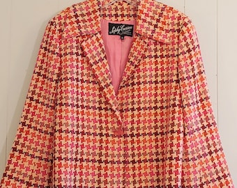 Vintage Sophy Curson Spring Jacket Blazer Woven Houndstooth Design