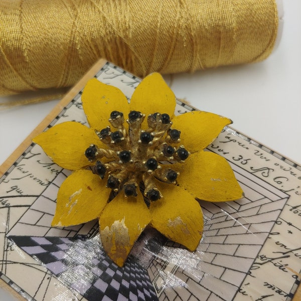 Ledo 1961 Marked Sunflower Brooch