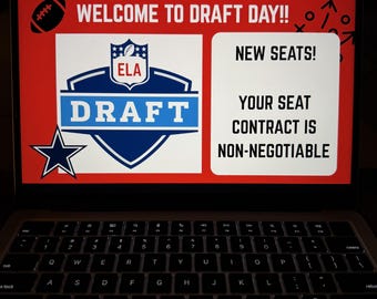 Draft Day Seating Chart Editable Template