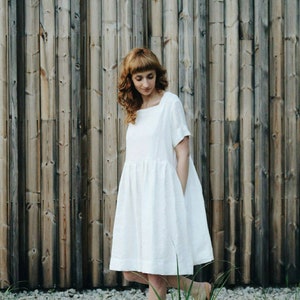 Linen Dress - Oversize Maternity Dress - Loose Fit Maternity Dress - Handmade by OFFON