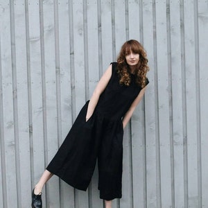 Linen wide leg summer jumpsuit LOLA / OFFON CLOTHING