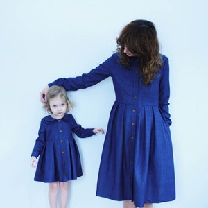 Matching Denim Dresses - Mother Daughter Dress Set - Handmade by OFFON