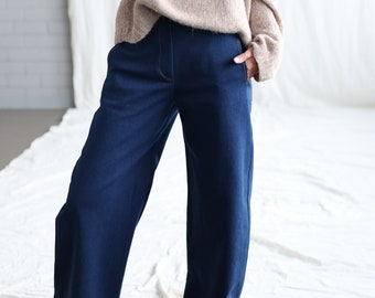 Pantalon en jean à jambe ballon • OFFON CLOTHING