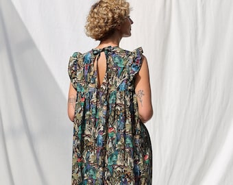 Mouwloze maxi-jurk van zijdeachtig katoen SONNY JAMES • OFFON Kleding