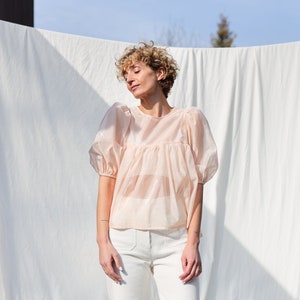 Puffy sleeve viscose organza blouse OFFON CLOTHING image 1