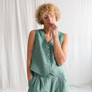 Classic elegant linen waistcoat • OFFON CLOTHING