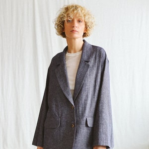 Wool and linen oversized blazer OFFON Clothing image 2