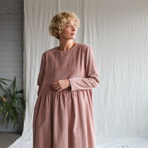 Loose long sleeve wide cord dress MILANA / OFFON CLOTHING image 1