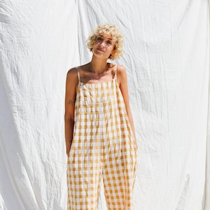 Mango gingham jumpsuit shop