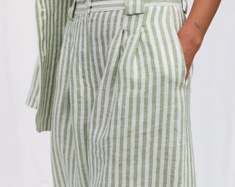Striped Linen Bermuda Shorts RAQUEL • OFFON Clothing