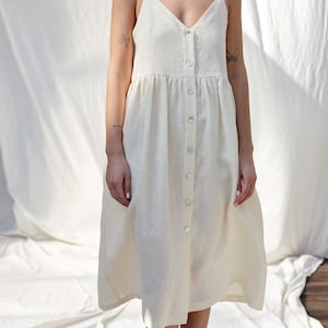 SALE / Adjustable straps linen dress ELOISE