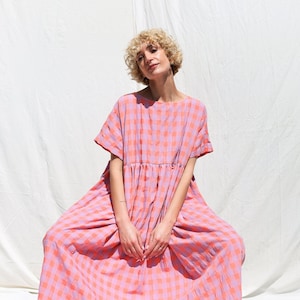 Oversized seersucker checks dress SILVINA OFFON CLOTHING image 2