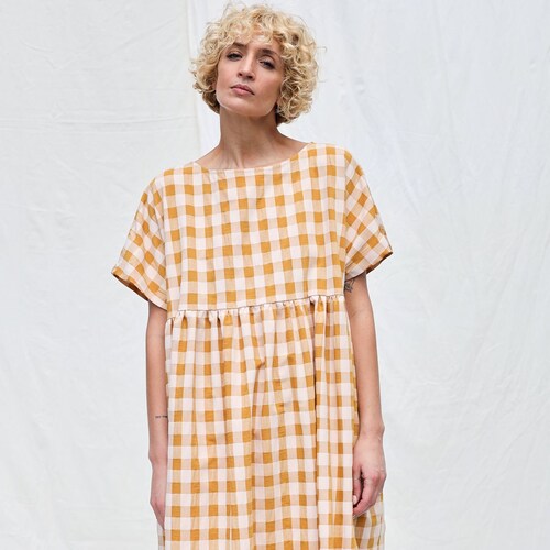 Seersucker Checks Sleeveless Maxi Dress LILOU OFFON CLOTHING - Etsy