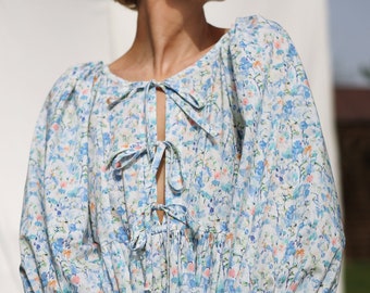 Robe d'été oversize réversible à imprimé floral INKY FIELDS • OFFON