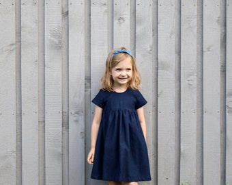 Girls Denim Dress - Denim Dress - Blue Denim Dress - Handmade by OFFON