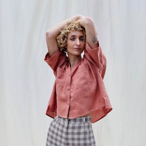 Casual linen button-up summer shirt Polly / OFFON CLOTHING