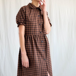 Gingham Cotton Button Through Dress MAY Handmade by OFFON - Etsy