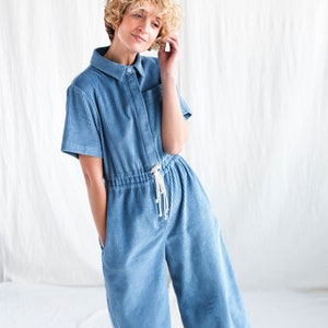 Loose fit 6 wale light blue cord jumpsuit LENNY / OFFON CLOTHING