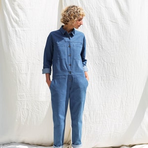 Denim long sleeve utility coverall AMBRE OFFON CLOTHING image 7